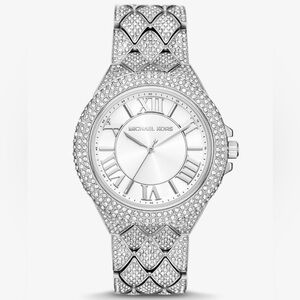 Michael kors mk4803 Oversized Camille Pavé Silver-Tone Watch